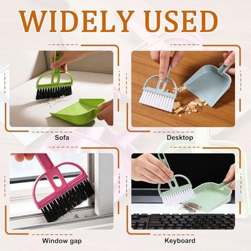 uxcell 2 Pcs Mini Dustpan and Brush Set, Small Broom and Dustpan Set - Image 6