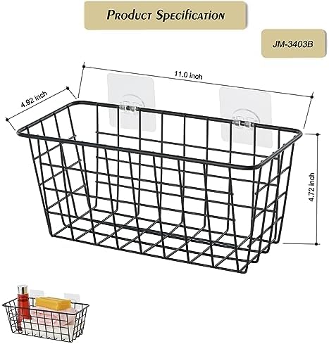 JUNCHU CHERRY 5 Pack Hanging Storage Basket, Bathroom Basket, Household Goods - Image 4