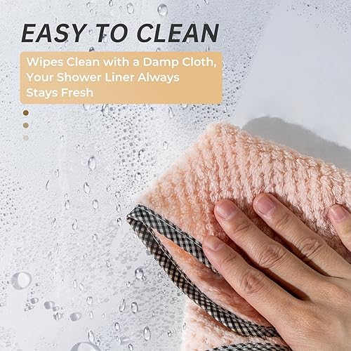 AmazerBath White Shower Curtain Liner Plastic, PEVA Shower Curtain Heavy Duty - Image 7