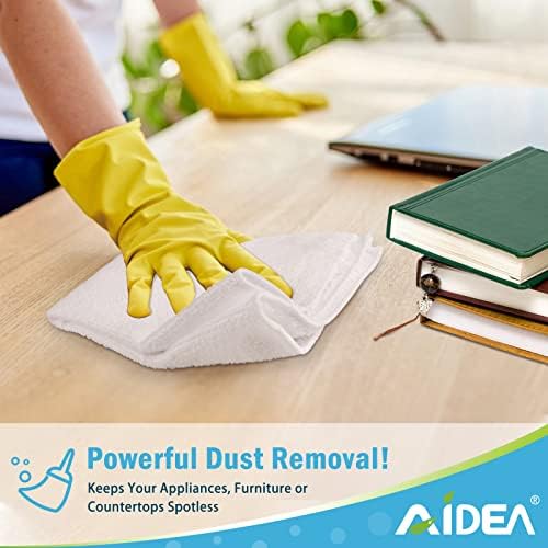 AIDEA White Microfiber Cleaning Cloth, Cleaning Rags 11.5"x 11.5" - Image 4