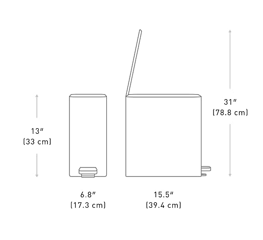 simplehuman Slim Step Can, 9L / 2.4 Gallon Primary Bathroom Trash Can, Liner - Image 8