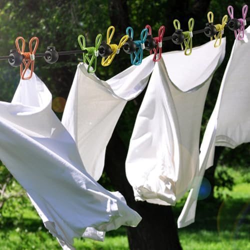 2 Pack Camping Clothesline Portable 12 Clothespins, Dark Blue - Image 7