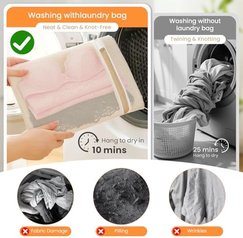 ABRRLO 4Pcs Cotton Mesh Laundry Bags - Image 5