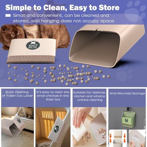 Cat Litter Scooper with Holder, Metal Litter Scoop Includes Portable Small - Image 5