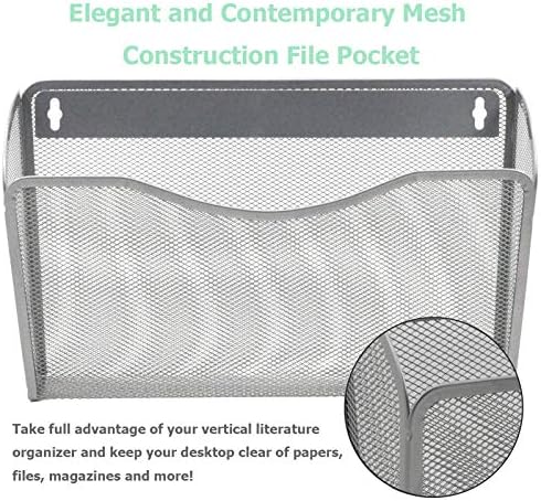EASEPRES 6 Single Pocket Mesh Hanging File Organizer, Vertical Wall Mounted - Image 3