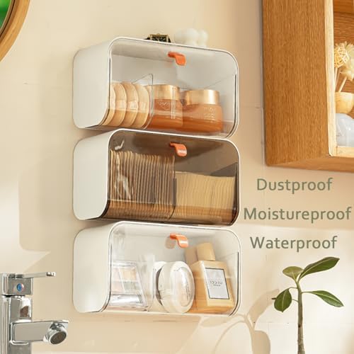 SUNFICON Wall Mounted Cotton Pads Holder Organizer Cotton Swab Balls Holder - Image 3