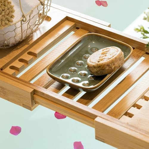 Soap Dish for Shower, Ceramic Soap Dish for Large Soap Bars, Non-Slip Soap - Image 7