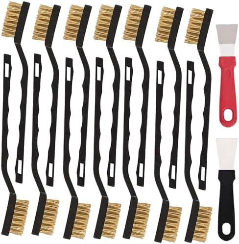24 Pcs Mini Brass Brush Set, Brass Scratch Brush by Unknown