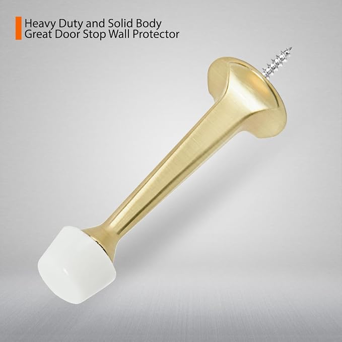 2 Pack Gold Solid Rigid Door Stops - Image 2