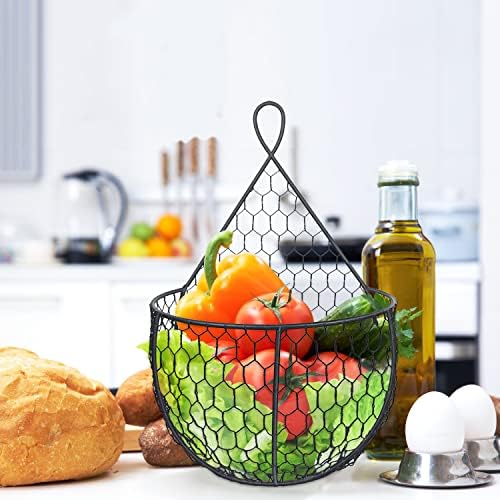 ERYTLLY Metal Fruit And Vegetable Storage Hanging Basket Wall Mounted, Hanging - Image 4