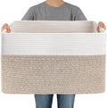 JMvicyroam 96L Large Woven Cotton Rope Blanket Basket by JMvicyroam