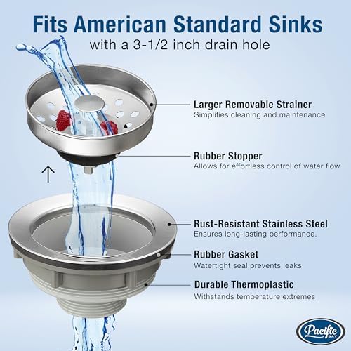 Pacific Bay Sink Strainer with Stainless Steel Removable Basket - Image 4