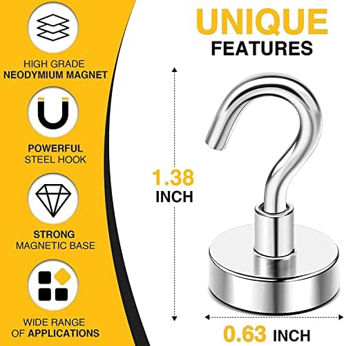 DIYMAG Magnetic Hooks, Strong Magents 75 Pack 30lbs - Image 2