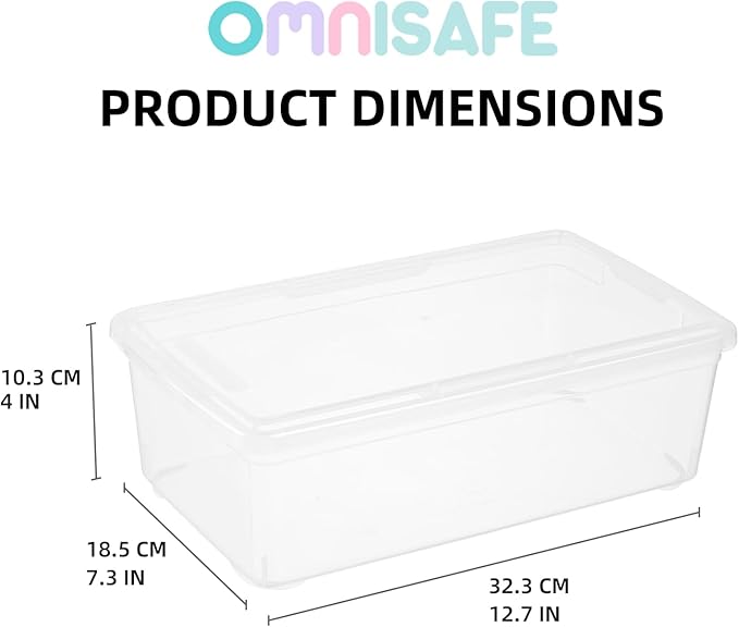 Stackable Plastic Storage Shoebox, BPA-Free Nestable Container - Image 2