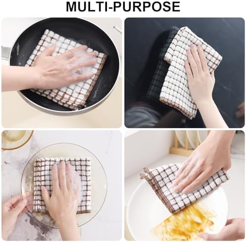 Kitinjoy Cotton 16 Pack Kitchen Towels and Dishcloths Sets, Mix Color - Image 5