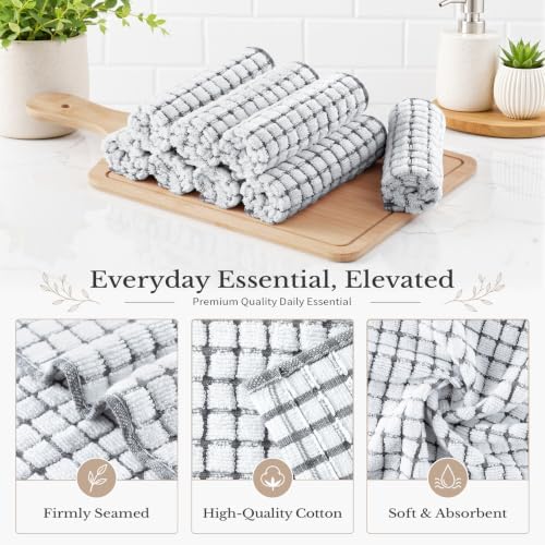 Homaxy 8 Pack Terry Kitchen Dish Cloths - Image 2
