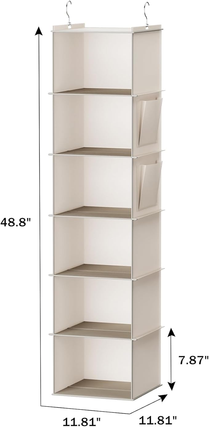 YOUDENOVA Hanging Closet Organizer and Storage, 2 Packs, 2 Side Pockets - Image 3