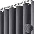 Dynamene Extra Long Waffle Shower Curtain 256GSM Fabric 72x96 Charcoal Grey by Dynamene