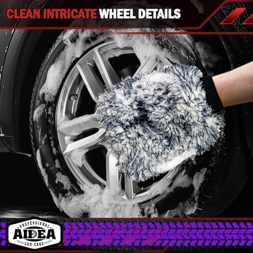 AIDEA Car Wash Mitt Microfiber, 2PK Wheel Cleaner Mitts, 7.12''X10.14'' - Image 4