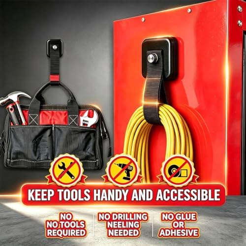 4 Pack Magnetic Hooks with Straps - Image 3