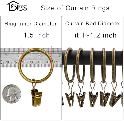 LLPJS 20 Pack Metal Curtain Rings - Image 3