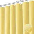 Dynamene Extra Long Waffle Shower Curtain 256 GSM Fabric 72x96 Yellow by Dynamene