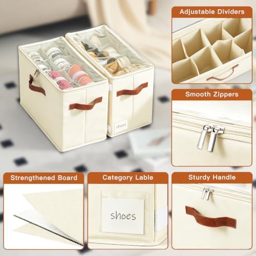 Shoe Organizer for Closet, Fits 16 Pairs, 2 Pack - Image 3