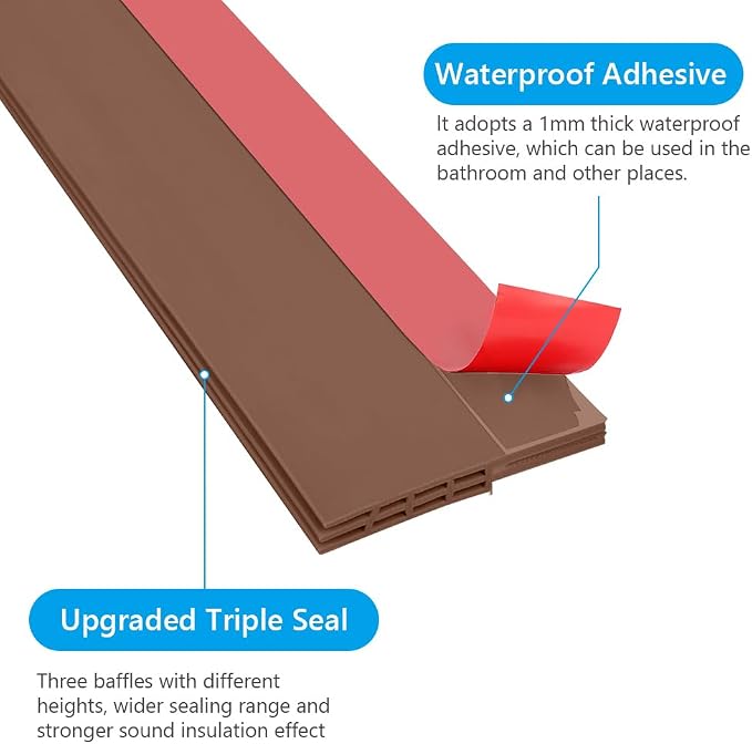 Ainiv Door Draft Stopper Under Door Seal, Adhesive Under Door Sweep Weather - Image 4