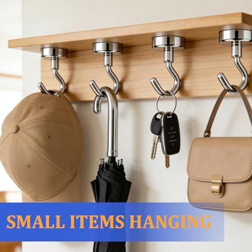 14Pack Silver Magnetic Hooks, 0.8" Heavy Duty Hooks - Image 6