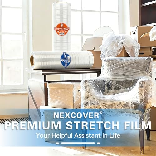 NEXCOVER 18 Inch Stretch Wrap, 1200 Ft 60 Gauge 8 Roll, Thick and Durable - Image 6