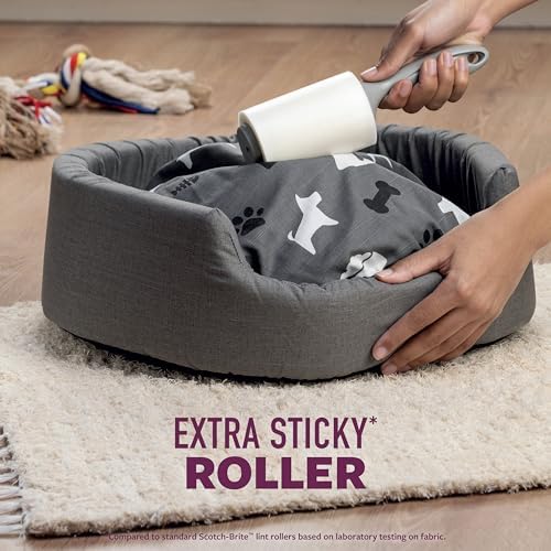 Scotch-Brite Pet Hair Extra Sticky Lint Roller, 200 Sheets Total, 2 Pack - Image 5