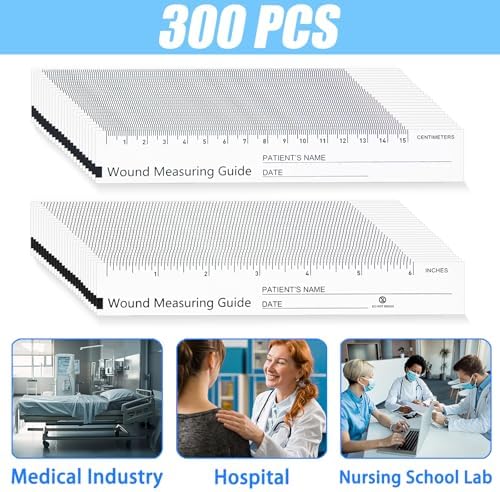 300 Pcs Wound Measuring Tape 6 Inch Wound Ruler Double Sided Disposable Paper - Image 2