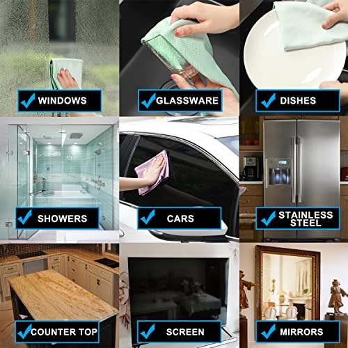 Streak Free Lint Free Microfiber Window Cleaning Cloth, Best Glass Car Shiny - Image 5