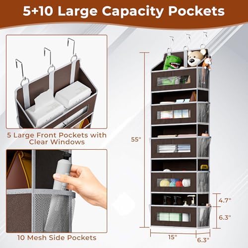 2 Pack 5 Tier Over the Door Organizer - Image 2