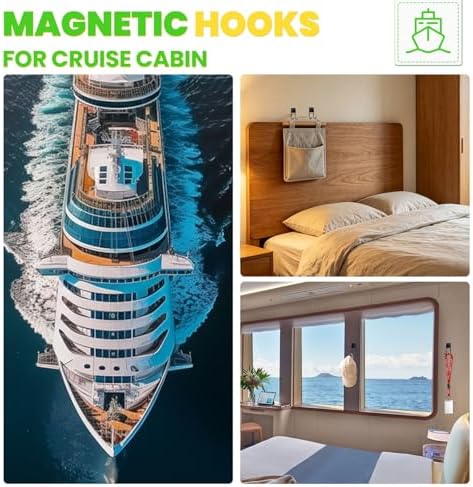 MIKEDE Magnetic Hooks 6Pcs 100lbs Magnet Hook Cruise Essentials Black - Image 6
