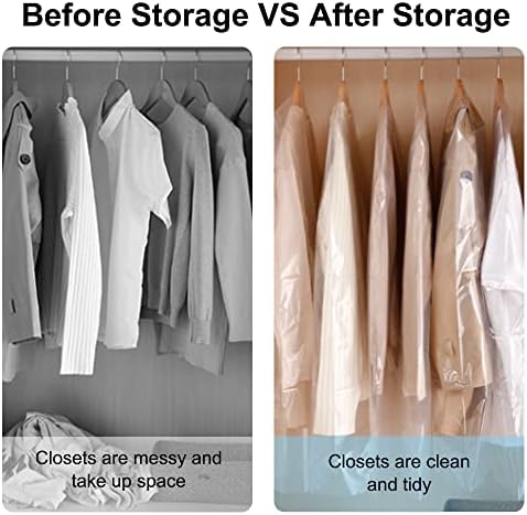 BEISHIDA 60PCS 35.5 Inch Plastic Garment Bag-Plastic Clear Dry Cleaner Laundry - Image 5