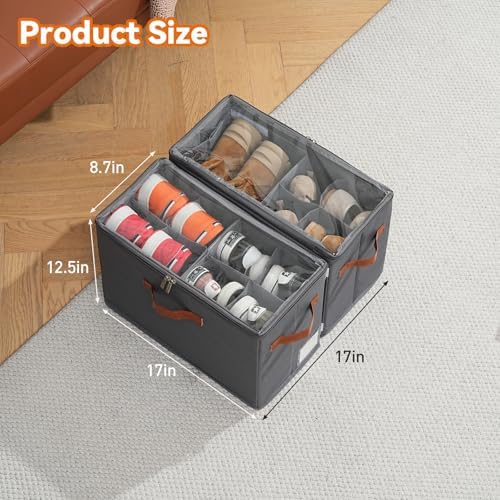 Shoe Organizer for Closet, Fits 16 Pairs, 2 Pack - Image 2