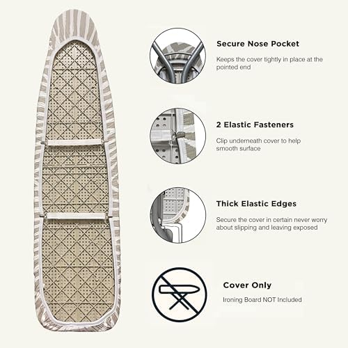 UniSimp Ironing Board Cover and Pad 15"x54" Extra Thick Natural Cotton - Image 4