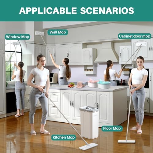 JOYMOOP Flat Mop System, Microfiber Mop and Bucket Set, Hands-Free Wet and Dry - Image 5