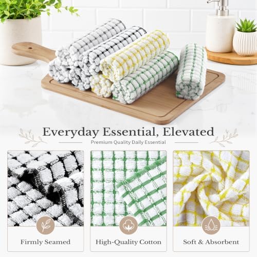 Homaxy 12 Pack Terry Kitchen Dish Cloths - Image 2