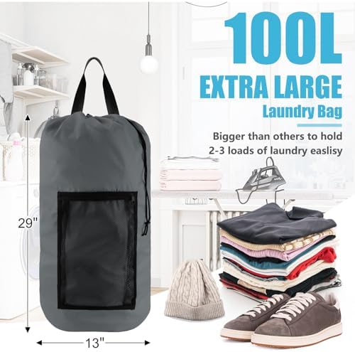Olosar Laundry Bag Backpack, Dirty Clothes Travel Bag - Image 4