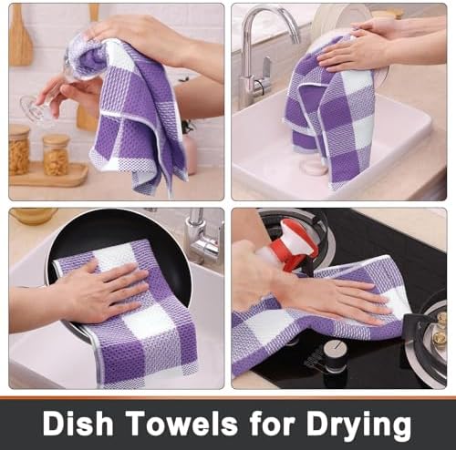 Mordimy 8 Pack Kitchen Towels and Dishcloths Set - Image 4