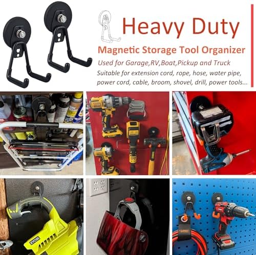ULIBERMAGNET Heavy Duty Magnetic Garage Hook, 6 Pack Strong Large Magnet Hooks - Image 5