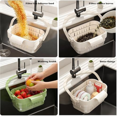Foldable Hanging Sink Drain Basket No-Drill Removable Sink Filter - Image 3