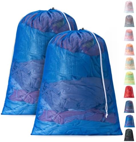 2 Pack Mesh Travel Laundry Bag 28" x 40"Extra Large Dirty Clothes Organizer by Unknown