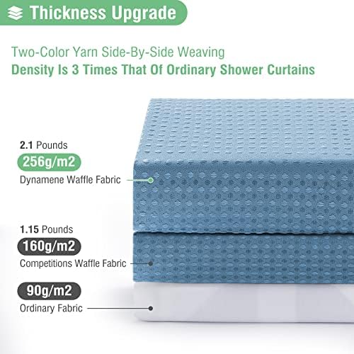 Dynamene Stall Waffle Shower Curtain 256 GSM Heavy 54"x78" Moonlight Blue - Image 2