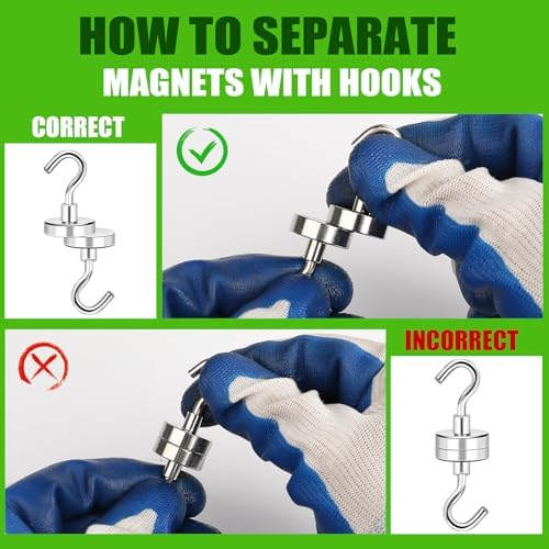 MIKEDE Magnetic Hooks Heavy Duty Cruise Essentials 85LBS Strong Magnet 5Pcs - Image 6