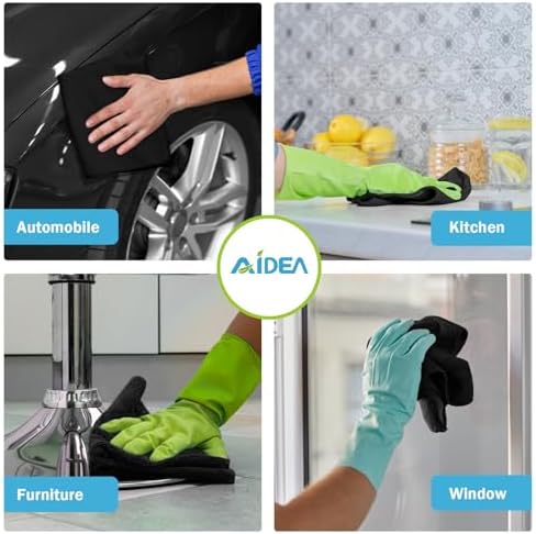 AIDEA Microfiber Cleaning Cloth Black 50PK, Microfiber Towels 11.5×11.5" - Image 4