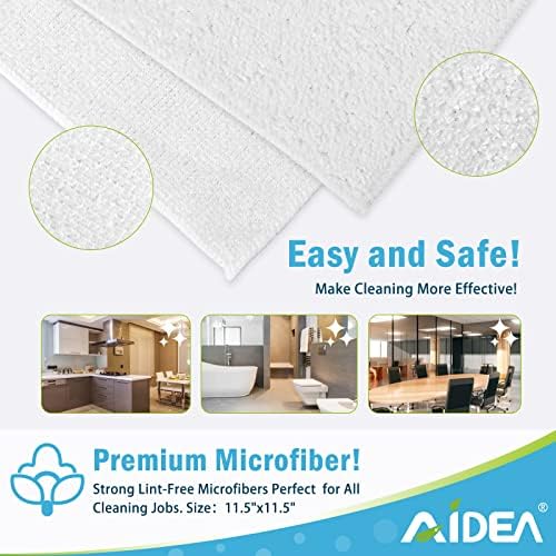 AIDEA White Microfiber Cleaning Cloth, Cleaning Rags 11.5"x 11.5" - Image 6