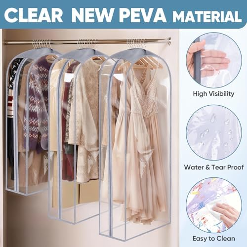 BALEINE 9PK Clear Garment Bags for Hanging Clothes - Image 4